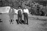 Roy, Earl, and John Everson in front of Willow-Elm Cabin - Teresa Seitz
